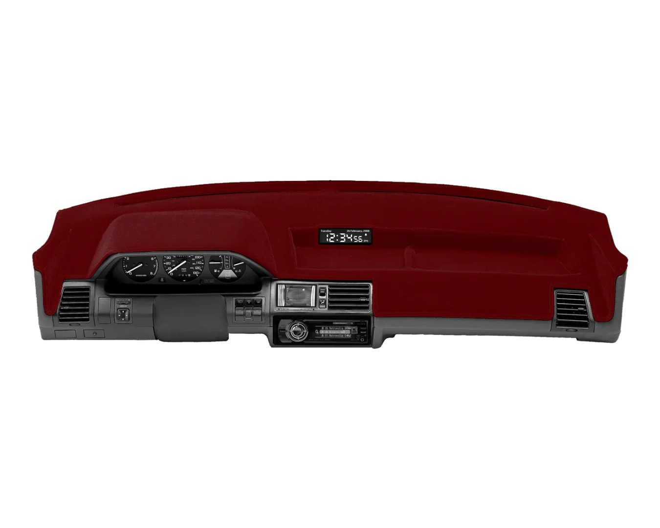 Custom Fit Velour Dashboard Cover - Red - Image 2