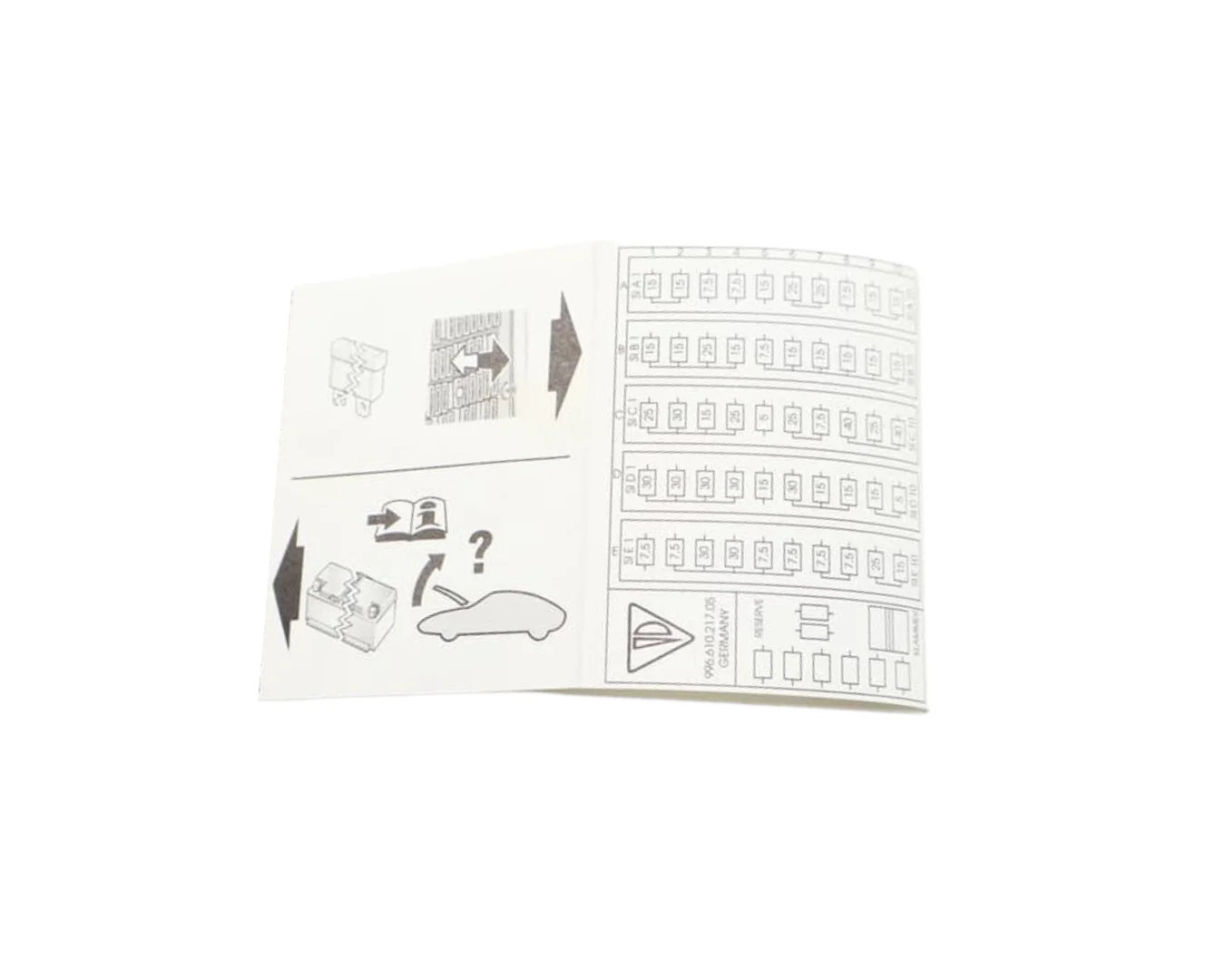 Fuse Lay-Out Sticker - 911 | Boxster | 1997-2004
