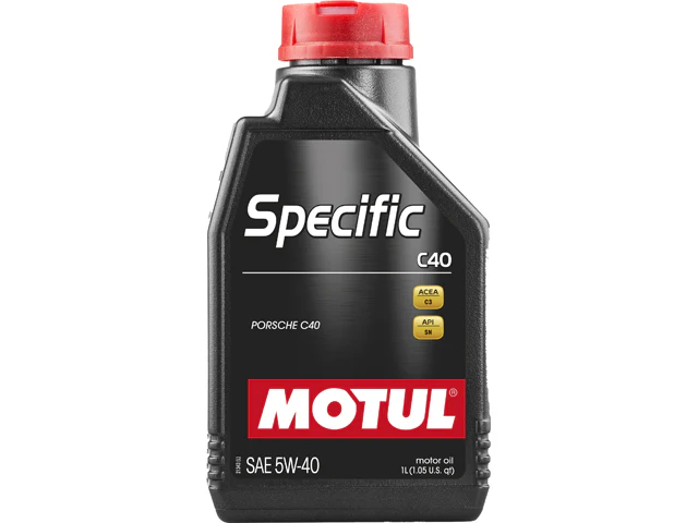 Porsche Engine Oil - Motul Specific C40 - 5W-40 Synthetic (1 Liter), Cayenne/718 Cayman/718 Boxster/718 Spyder/Panamera/911 | 2017-2024