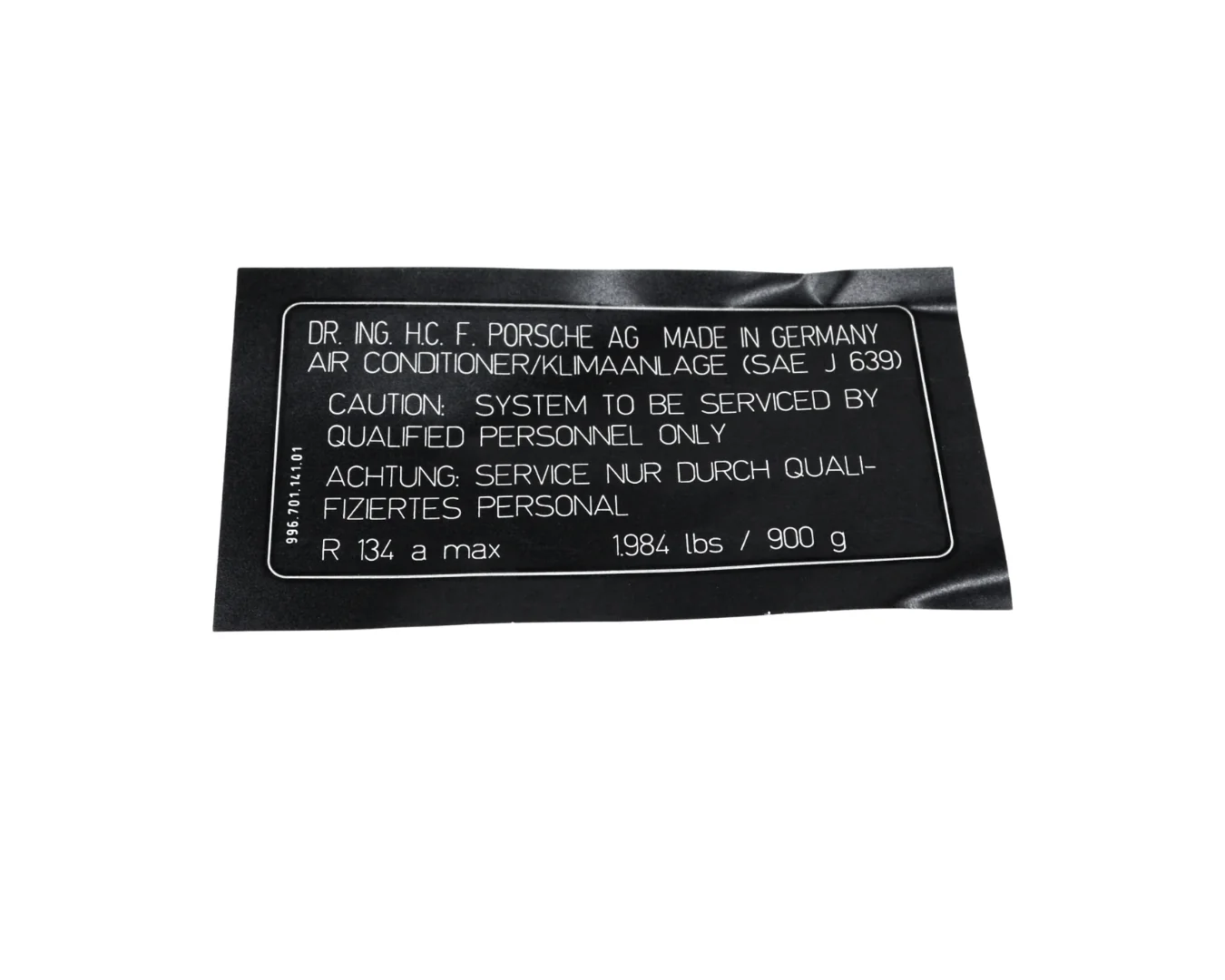 Air Conditioning Sticker - 911 | 1999-2012