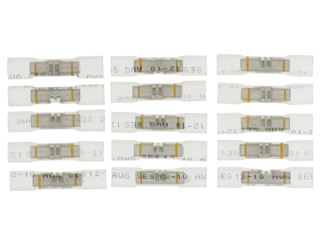 Wire Connector - Butt Connector, 12-10 Gauge (Yellow) (15 Pack)